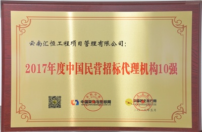 2017年度中国民营招标代理机构10强